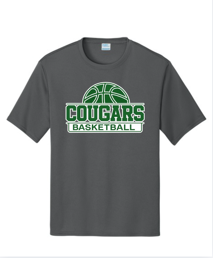 COUGARS BASKETBALL SHORT SLEEVE DRI FIT IN CHARCOAL