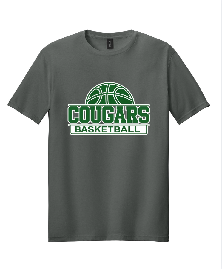 COUGARS BASKETBALL SHORT SLEEVE TEE IN CHARCOAL