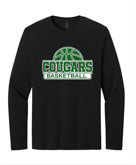 COUGARS BASKETBALL LONG SLEEVE TEE IN BLACK