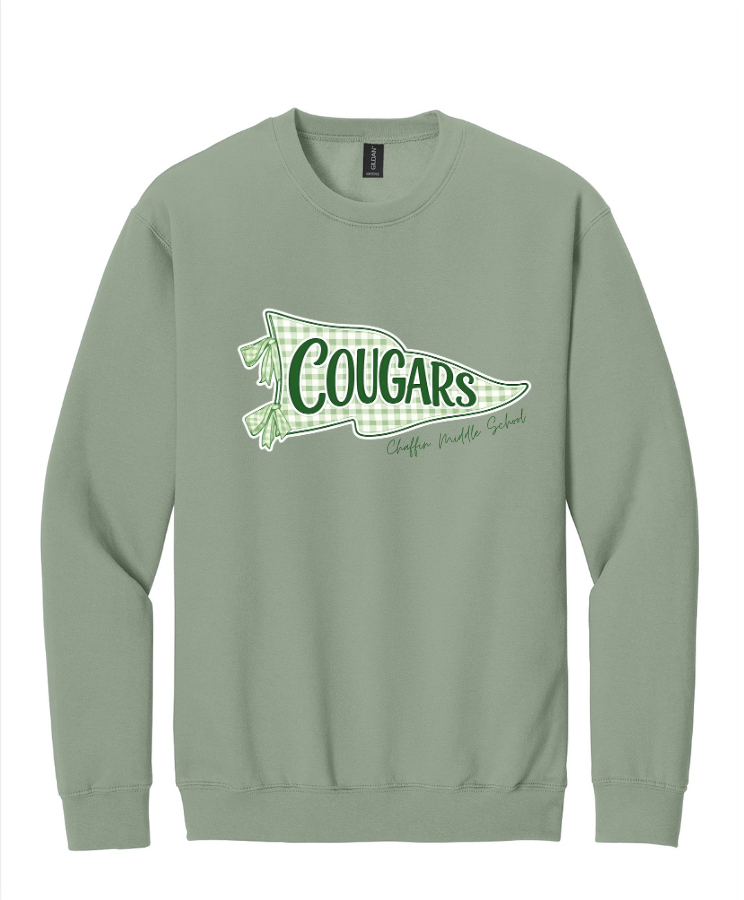 FLAG PENDANT CREWNECK SWEATSHIRT IN BAY GREEN