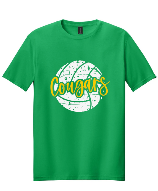 COUGARS VOLLEYBALL SHORT SLEEVE TEE IN IRISH GREEN