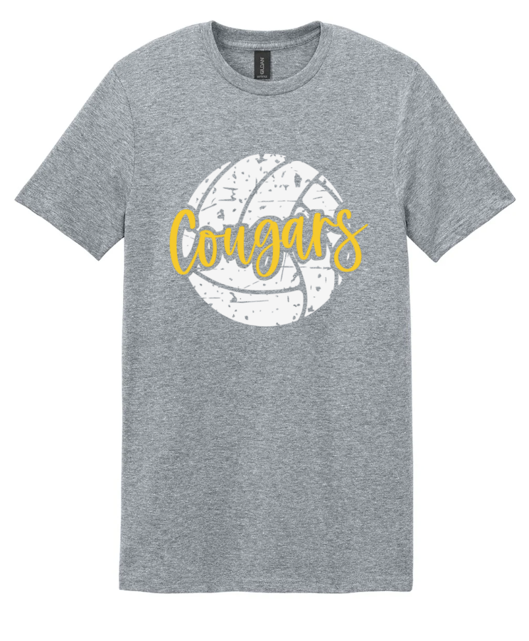 COUGARS VOLLEYBALL SHORT SLEEVE TEE IN SPORT GREY