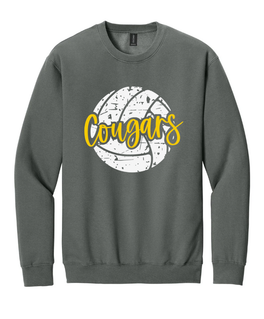 COUGARS VOLLEYBALL CREWNECK SWEATSHIRT IN CHARCOAL