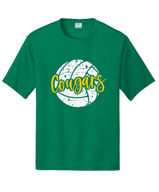 COUGARS VOLLEYBALL SHORT SLEEVE DRI FIT IN IRISH GREEN
