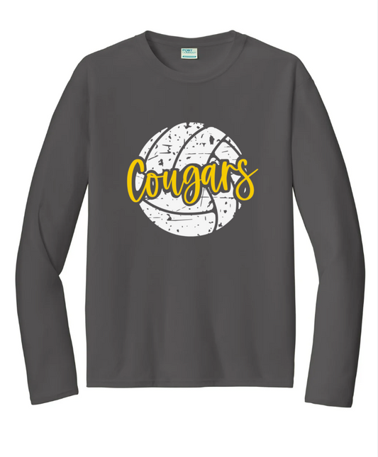 COUGARS VOLLEYBALL LONG SLEEVE DRI FIT IN CHARCOAL