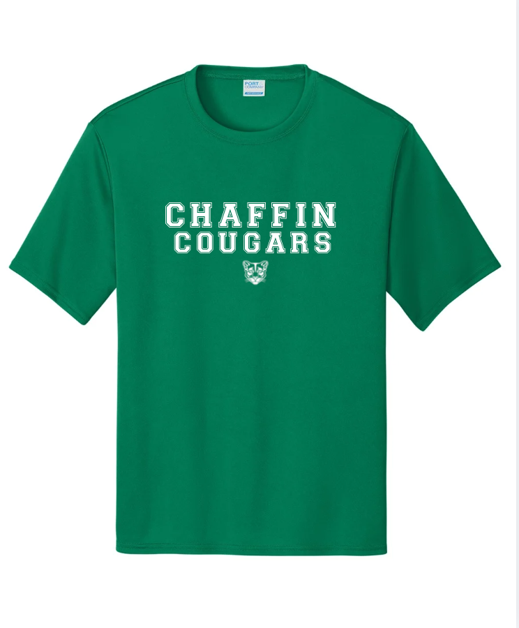CHAFFIN COUGARS SHORT SLEEVE DRI FIT IN IRISH GREEN