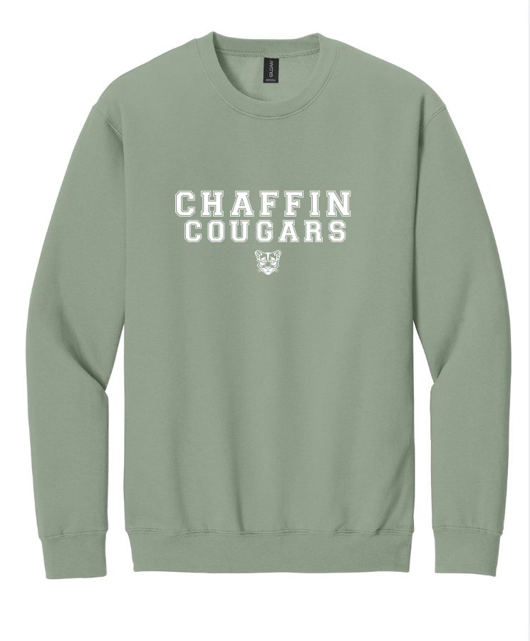CHAFFIN COUGARS CREWNECK SWEATSHIRT IN BAY GREEN