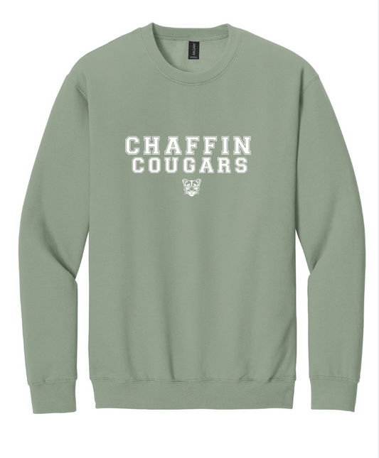 CHAFFIN COUGARS CREWNECK SWEATSHIRT IN BAY GREEN