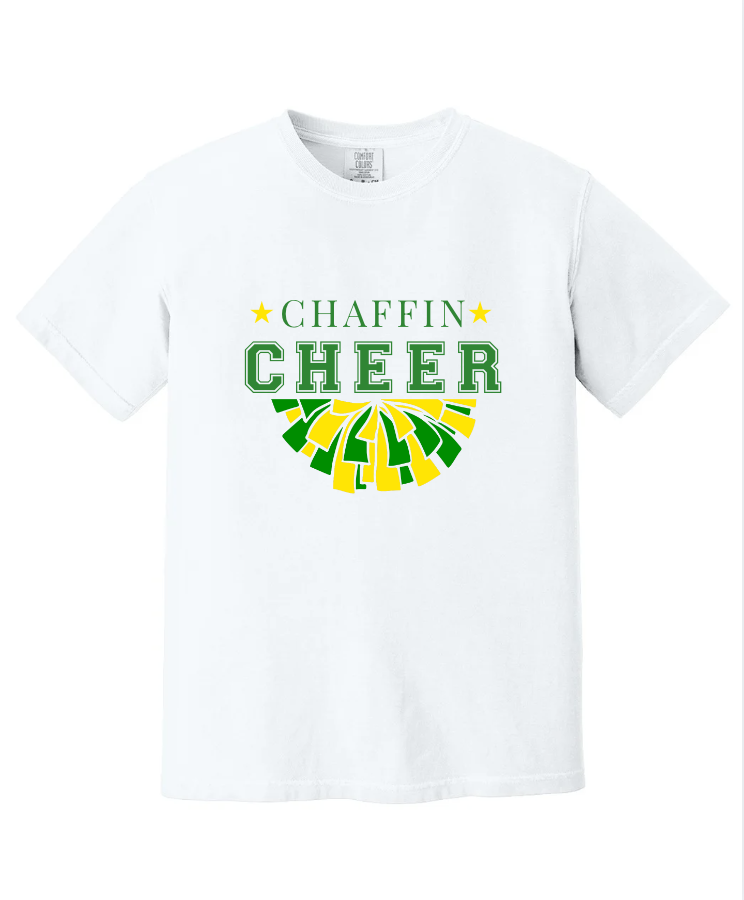 CHAFFIN CHEER SHORT SLEEVE COMFORT COLOR TEE IN WHITE