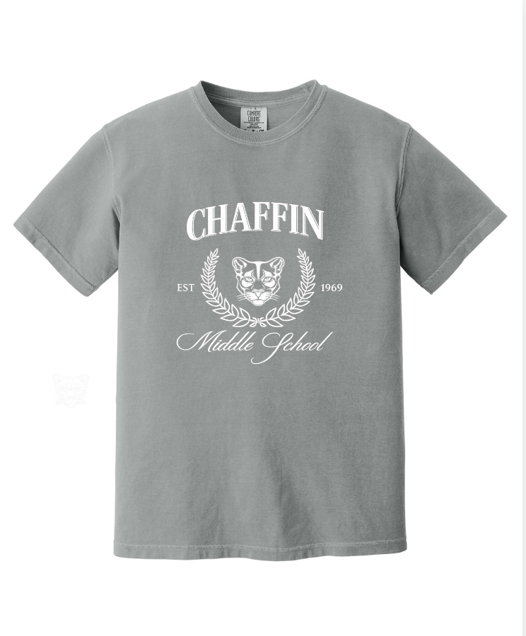 CHAFFIN MIDDLE SCHOOL SHORT SLEEVE COMFORT COLOR TEE IN GRANITE