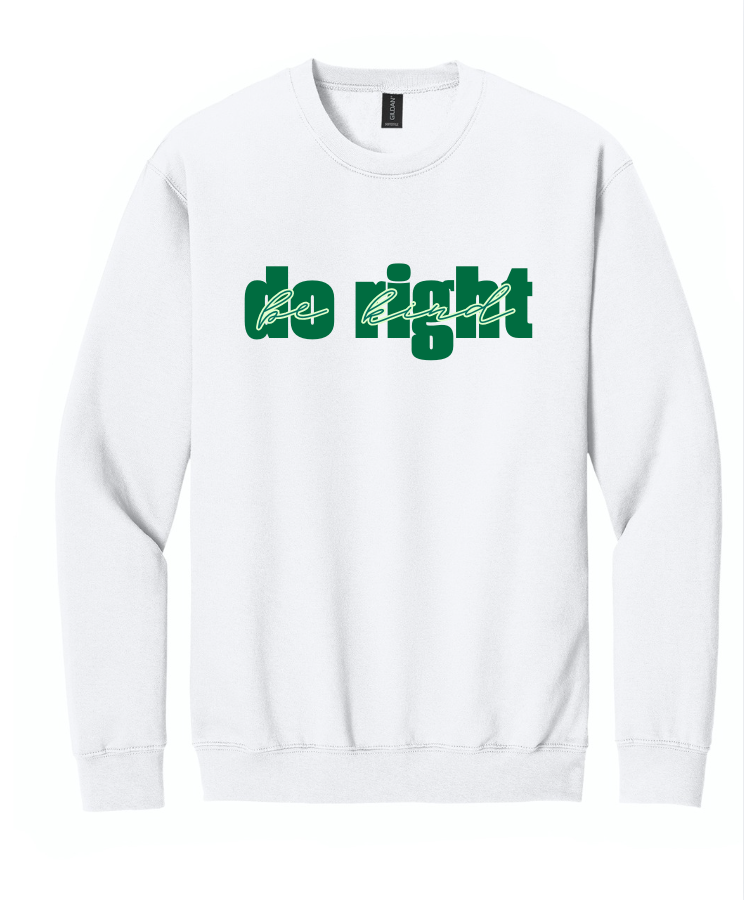 DO RIGHT BE KIND CREWNECK SWEATSHIRT IN WHITE