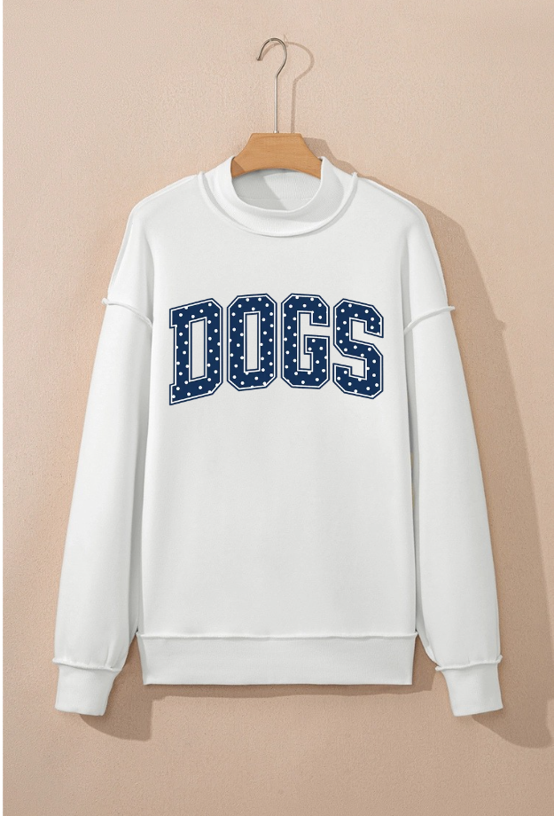 WHITE MOCK NECK SWEATSHIRT