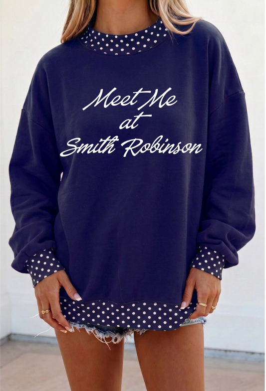 NAVY MOCK NECK SWEATSHIRT