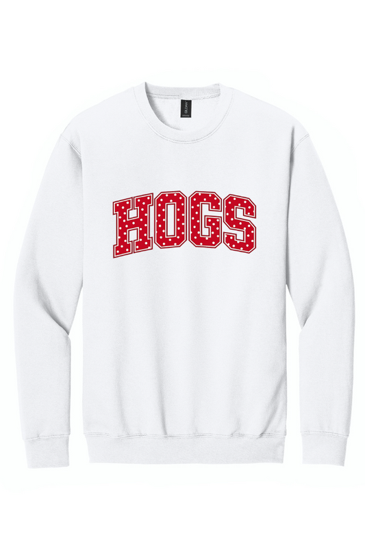 HOGS POLKA DOT WHITE CREWNECK SWEATSHIRT