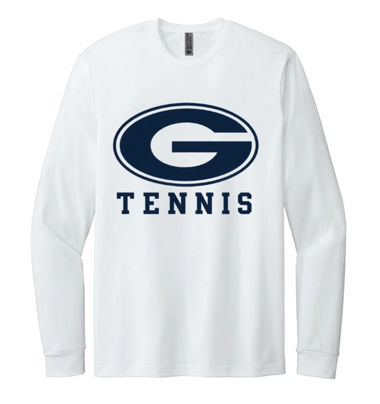 GHS TENNIS LONG SLEEVE NEXT LEVEL TEE IN WHITE