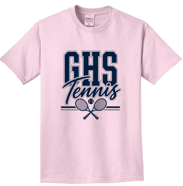 GHS TENNIS SHORT SLEEVE LIGHT PINK BEACH WASH GARMENT DYED TEE