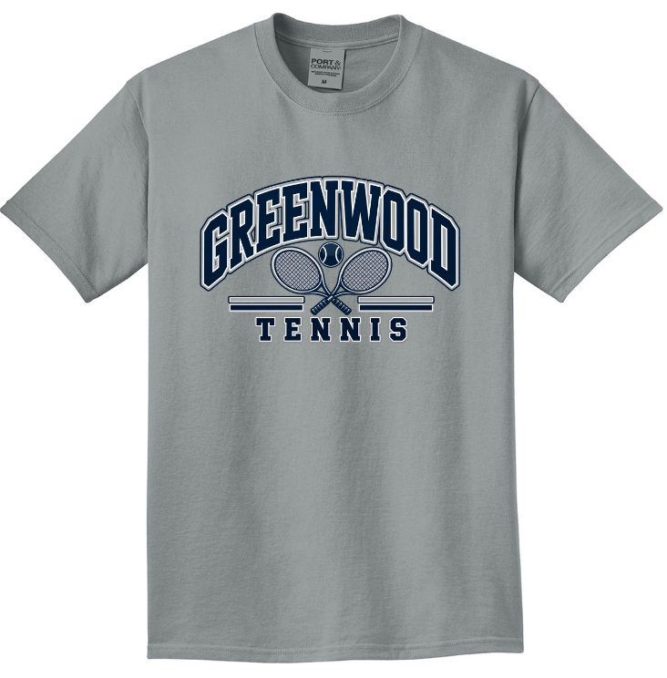 GHS TENNIS SHORT SLEEVE GREY BEACH WASH GARMENT DYED TEE