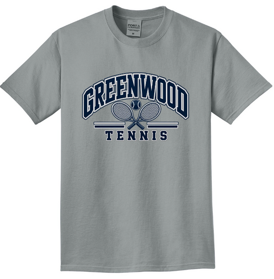GHS TENNIS SHORT SLEEVE GREY BEACH WASH GARMENT DYED TEE