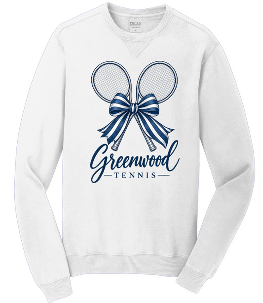 GHS TENNIS BEACH WASH GARMENT DYED CREWNECK SWEATSHIRT IN WHITE