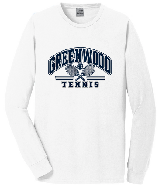 GHS TENNIS BEACH WASH GARMENT DYED LONG SLEEVE TEE IN WHITE