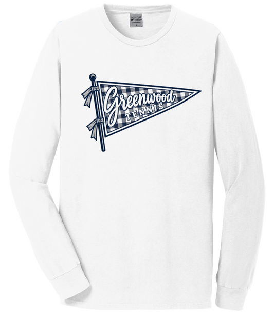 GHS TENNIS BEACH WASH GARMENT DYED LONG SLEEVE TEE IN WHITE