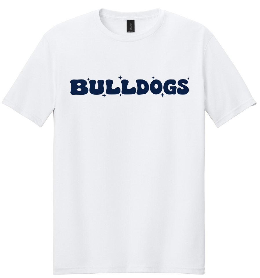 RETRO BULLDOGS SHORT SLEEVE TEE IN WHITE
