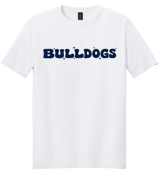 RETRO BULLDOGS SHORT SLEEVE TEE IN WHITE