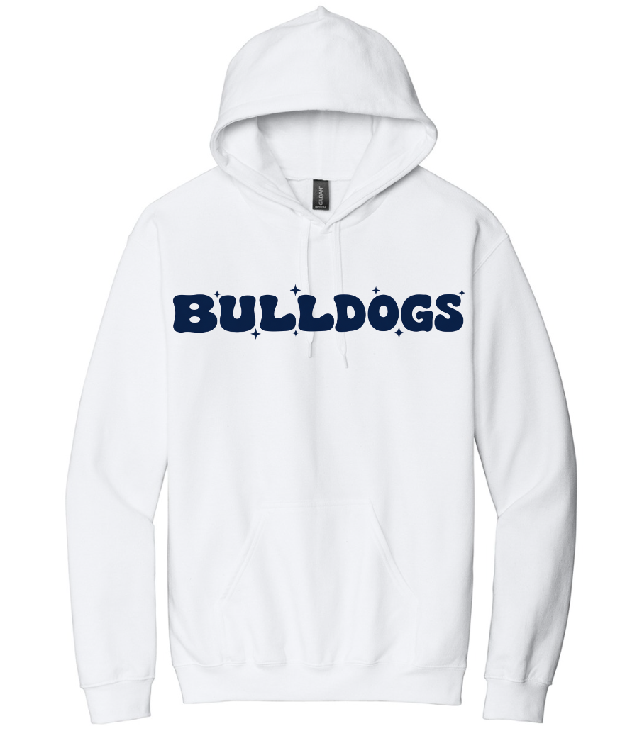 RETRO BULLDOGS HOODIE IN WHITE