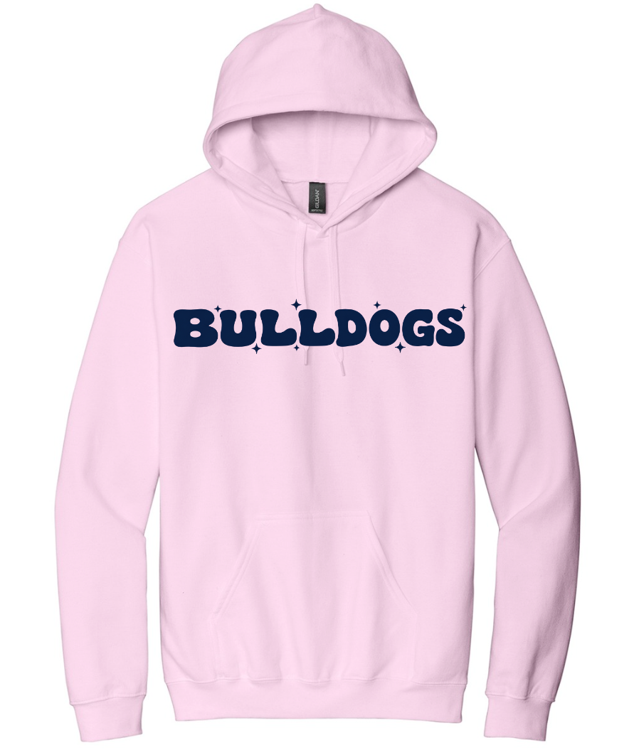 RETRO BULLDOGS HOODIE IN LIGHT PINK