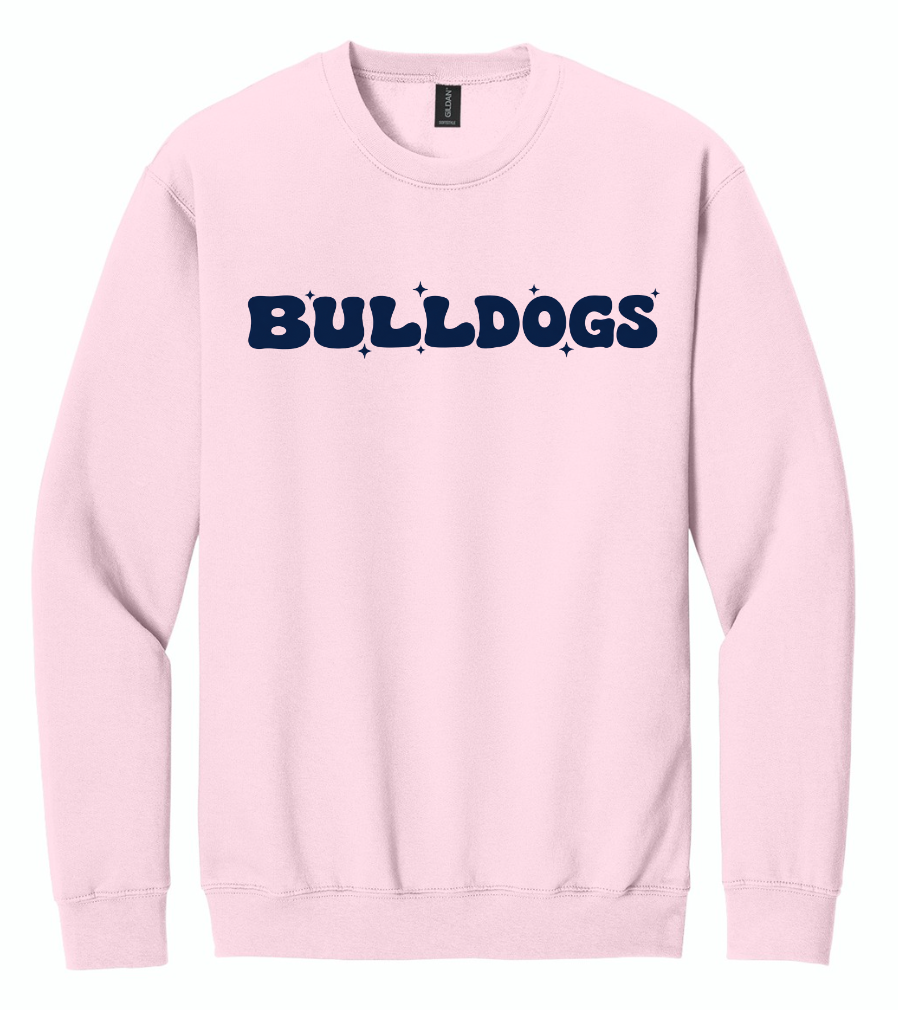 RETRO BULLDOGS CREWNECK SWEATSHIRT IN LIGHT PINK