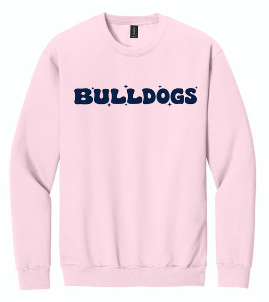 RETRO BULLDOGS CREWNECK SWEATSHIRT IN LIGHT PINK