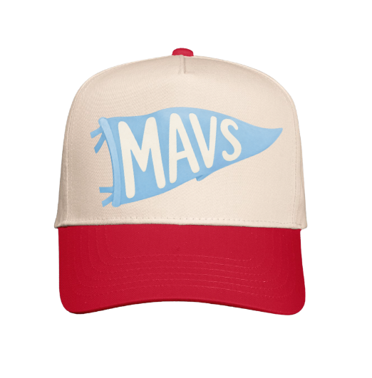 MAVS FLA ON A RED/ NATURAL HAT