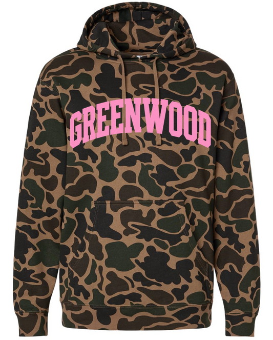 GREENWOOD DUCK CAMO HOODIE IN PINK