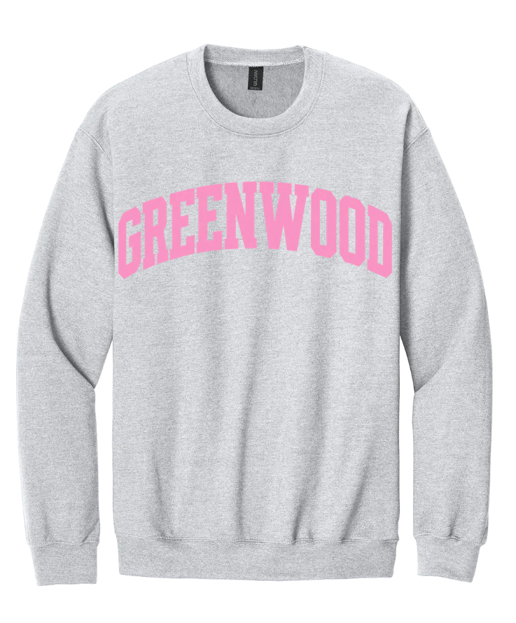 PINK GREENWOOD ASH GREY CREWNECK SWEATSHIRT