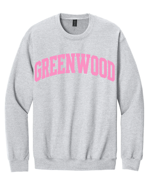 PINK GREENWOOD ASH GREY CREWNECK SWEATSHIRT