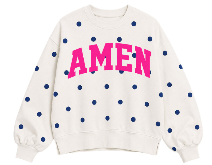 AMEN POLKA DOT OVERSIZED LONG SLEEVE SWEATSHIRT