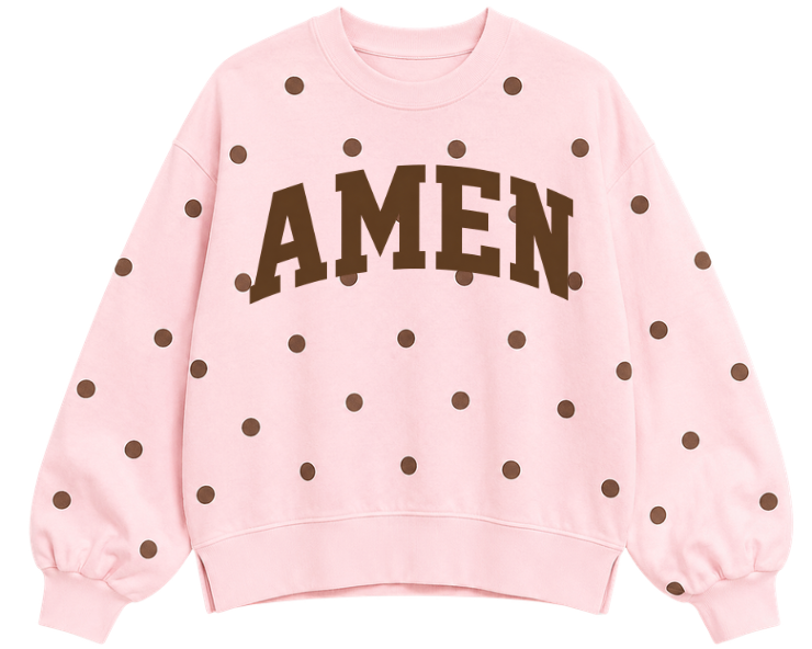 AMEN POLKA DOT OVERSIZED LONG SLEEVE SWEATSHIRT