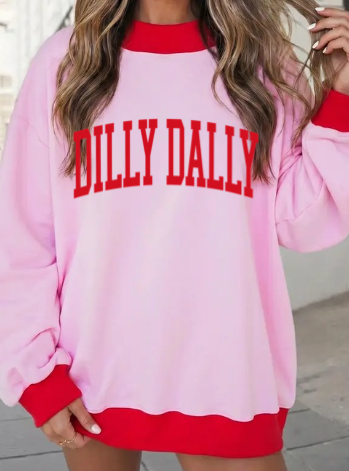 DILLY DALLY MOCK NECK SWEATSHIRT