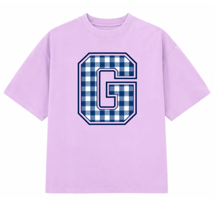 BIG GINGHAM G ON OVERSIZED TEE