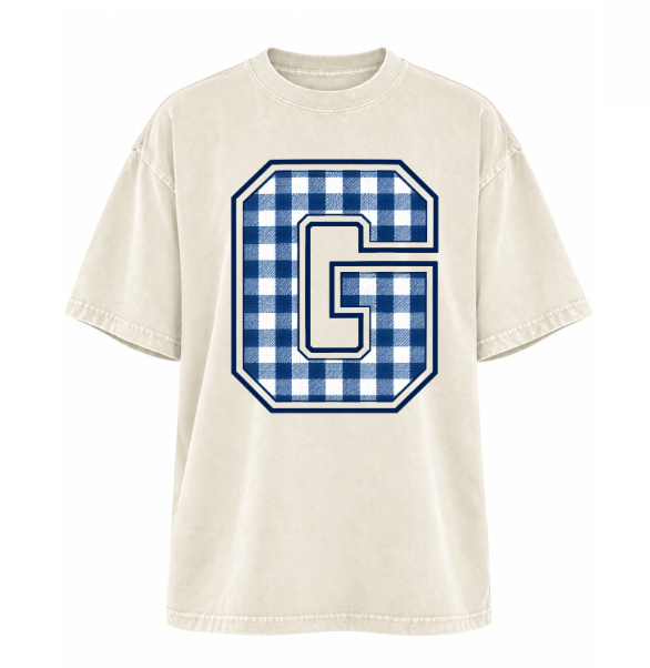 BIG GINGHAM G ON OVERSIZED TEE