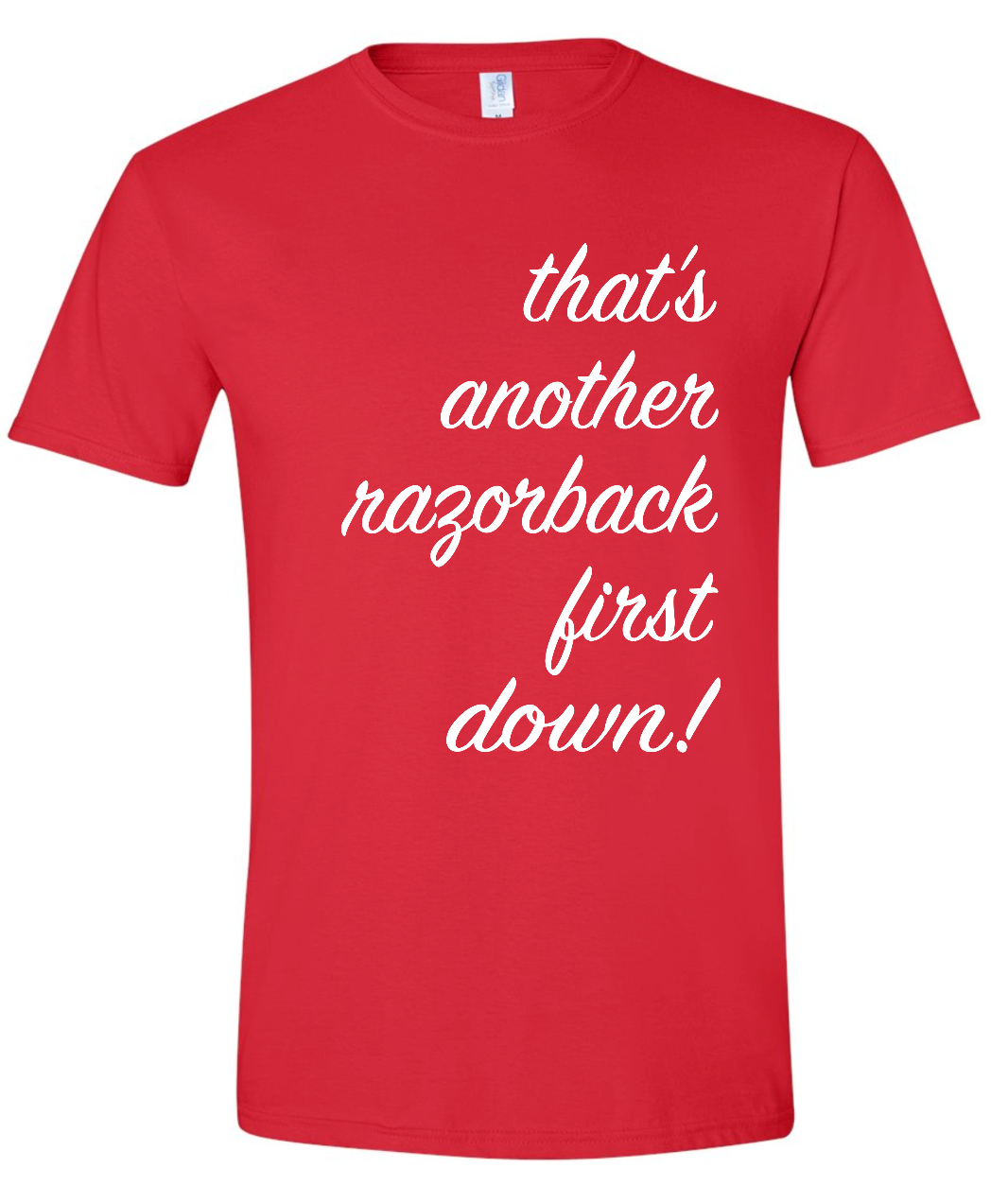 Red Arkansas First Down