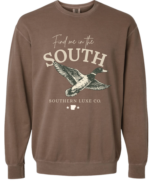 FIND ME IN THE SOUTH CREWNECK-ESPRESSO