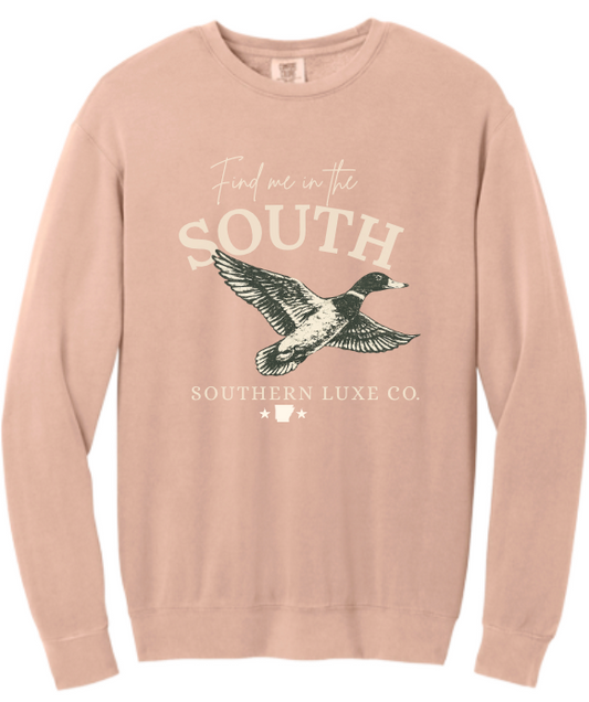 FIND ME IN THE SOUTH CREWNECK-PEACHY