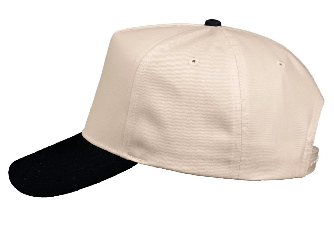 BLACK/NATURAL COLORBLOCK HAT