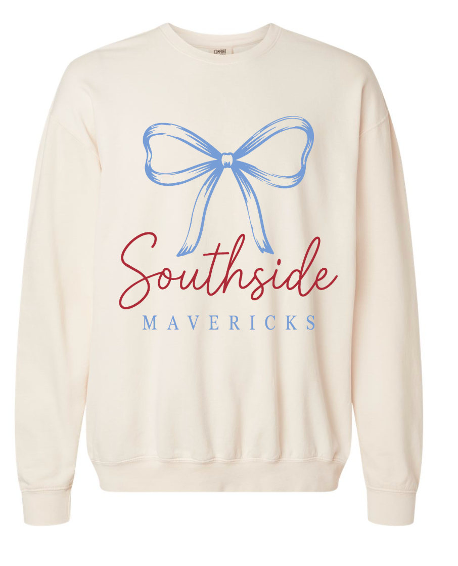 BOW SWEATSHIRT OR TEE ON PREMIUM GARMENT APPAREL