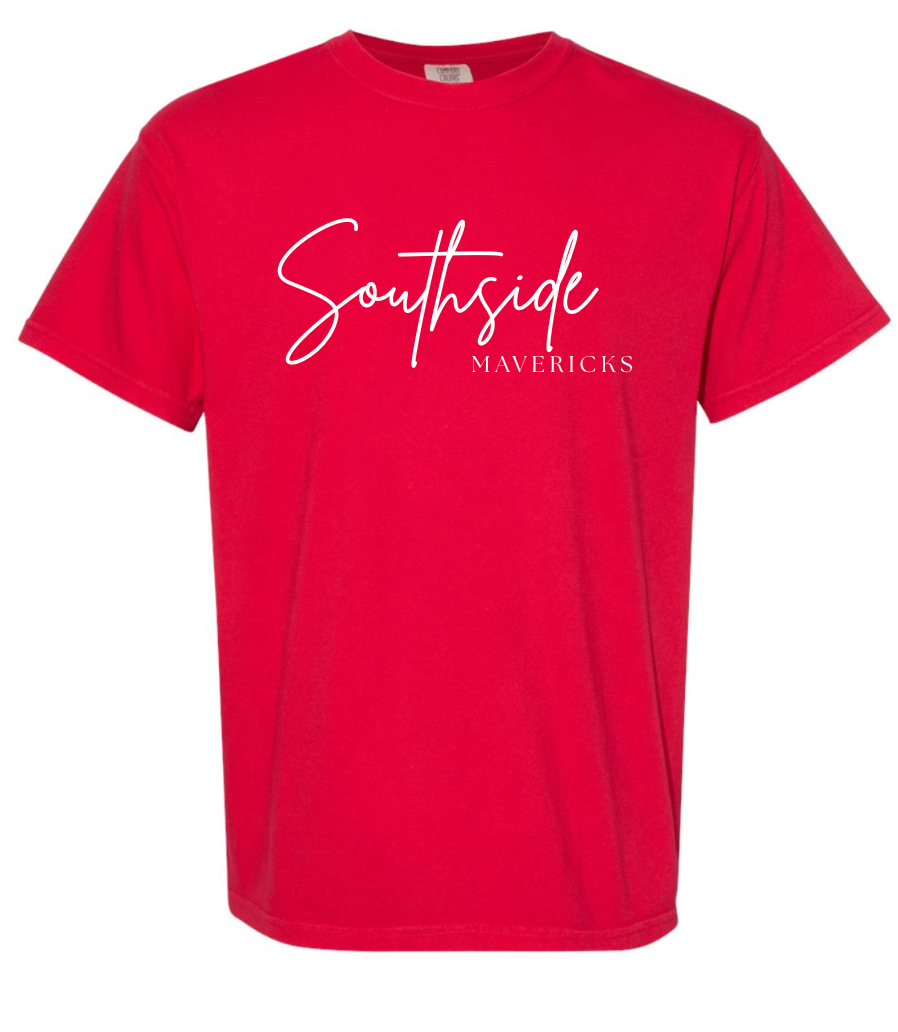 RED SOUTHSIDE PREMIUM GARMENT-DYED SHORT AND LONG TEE