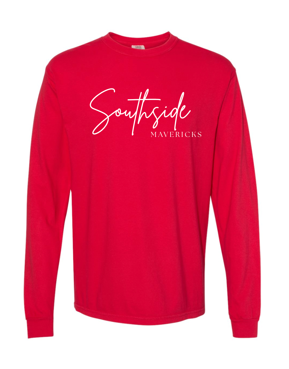 RED SOUTHSIDE PREMIUM GARMENT-DYED SHORT AND LONG TEE