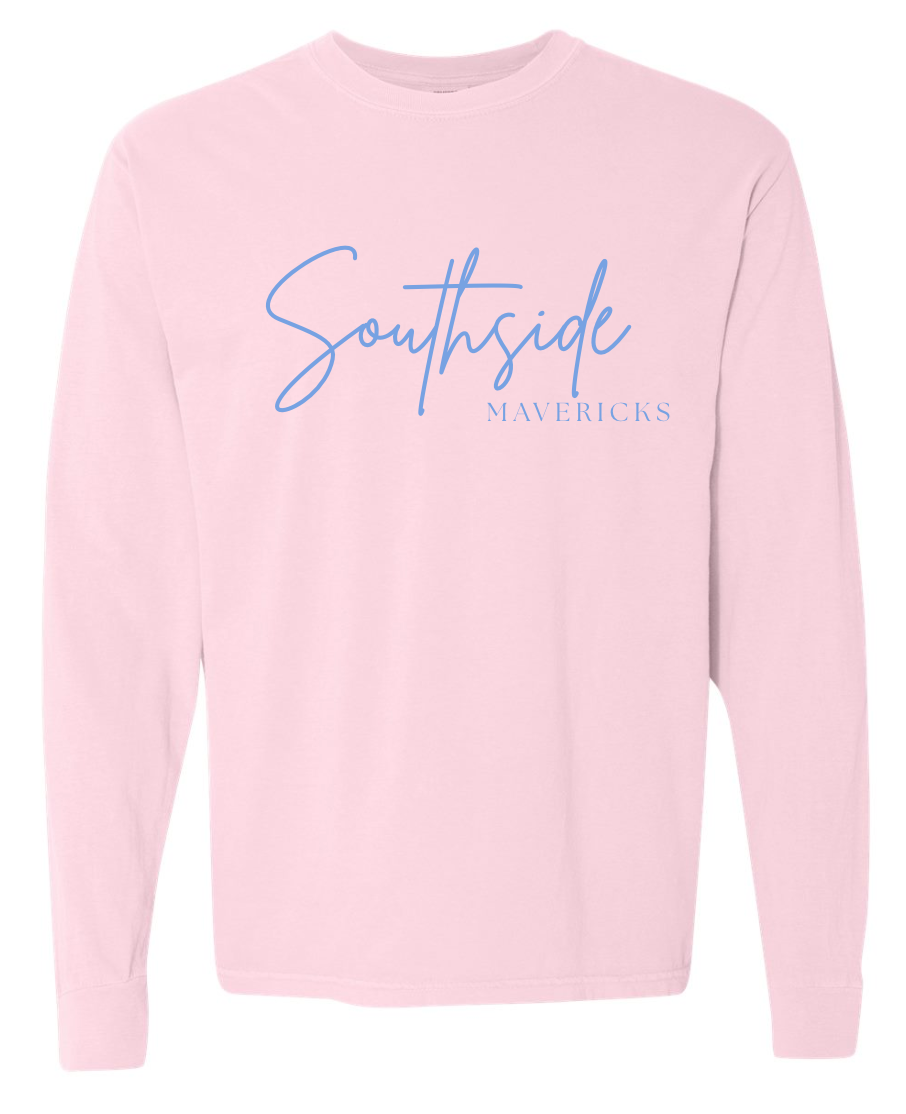 SWEET PINK SOUTHSIDE PREMIUM GARMENT-DYED SHORT AND LONG TEE