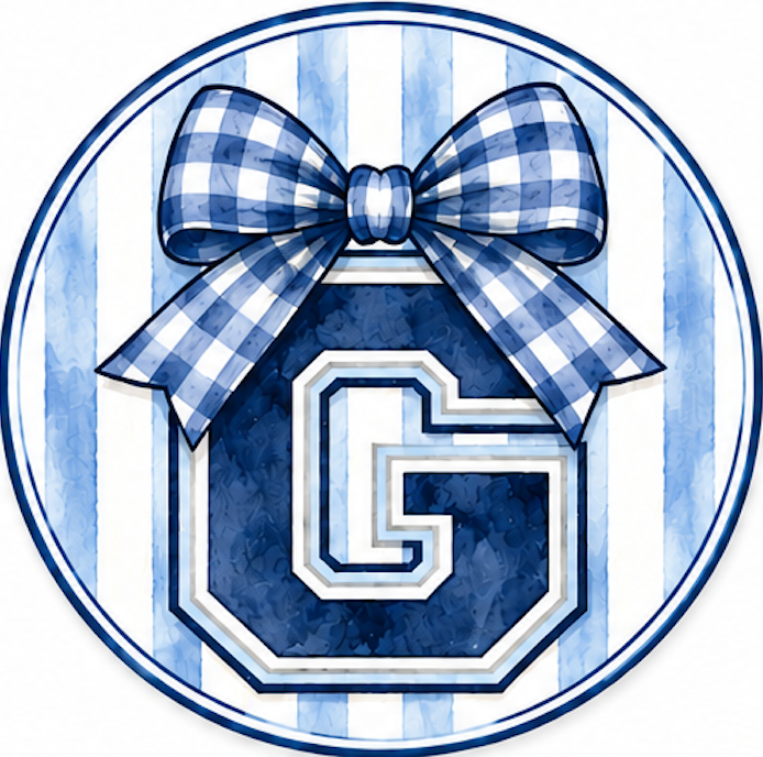 STRIPED G WITH BOW BUTTON