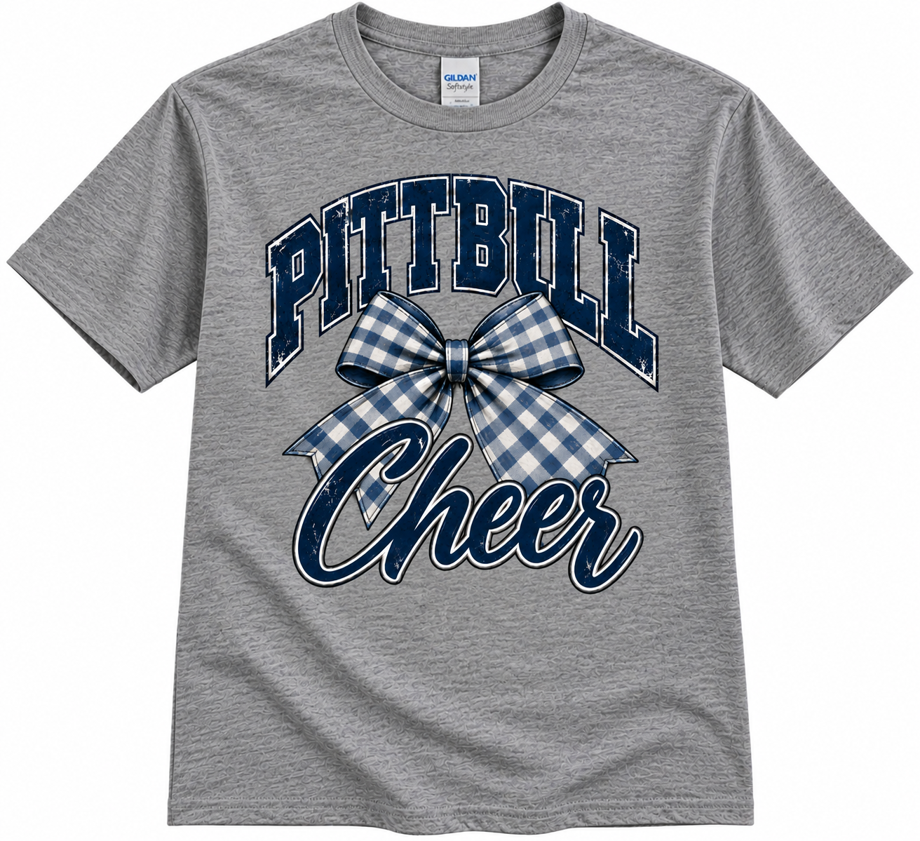 PITTBULL GINGHAM CHEER SOFTSTYLE TEE/SWEATSHIRT